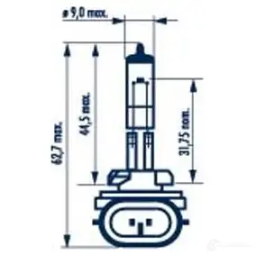 Лампа галогеновая H27 STANDART 27 Вт 12 В NARVA 48042 Y7Y94VD H27W/ 2 3266090 - Изображение 1