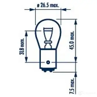 Лампа P21/5W STANDART 21/5 Вт 24 В NARVA P21 /5W 81RRXW 17925 3266051 изображение 4