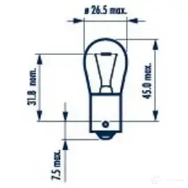 Лампа P18W STANDART 18 Вт 12 В NARVA HJ WNE7P 2008280008585 17511 3265909 изображение 4