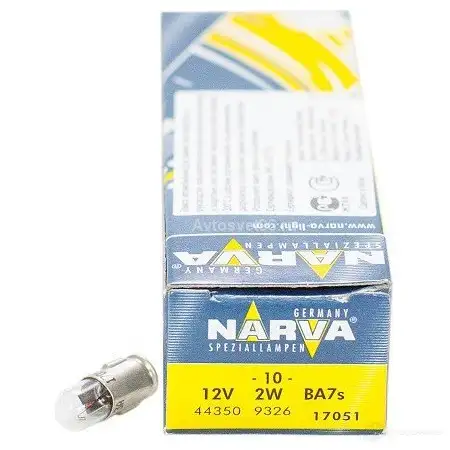 Лампа T2W STANDART 2 Вт 12 В NARVA 5 VGH0S 1439691240 17051 изображение 0