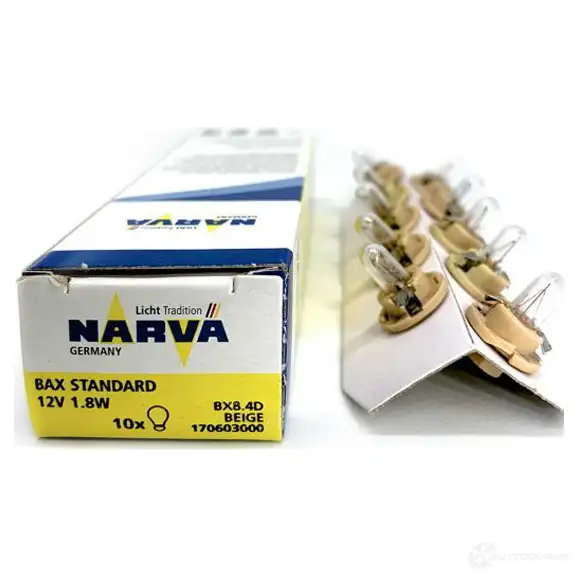 Лампа накаливания BAX BX8.4D 1.8 Вт 12 В NARVA 1437914030 ZR71 RND 170603000 изображение 0