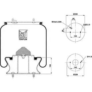 Пневмобаллон ST-TEMPLIN NZQK8DI 5898V V4 2565012 04.060.6306.090 изображение 0