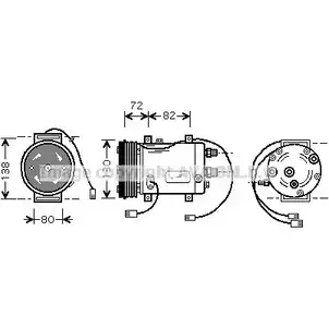Компрессор кондиционера PRASCO 1M5L5 2574802 AIK179 29Z DFY