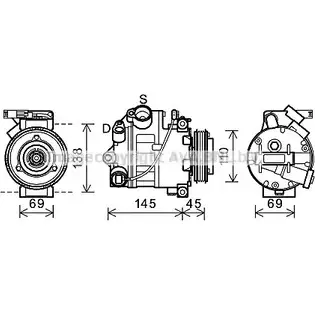 Компрессор кондиционера PRASCO 2577575 BWK444 JA3RU PU X2DJV