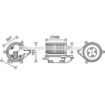 Моторчик печки PRASCO X8XQD RT8514 SK9F P3 2604019 изображение 0