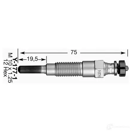 Свеча накала NGK Y-177- 1 165050 8C8HK 3026