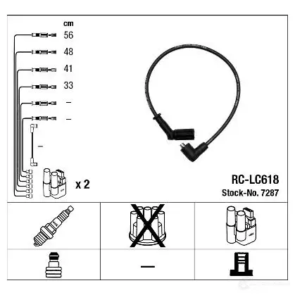 Высоковольтные провода зажигания, комплект NGK 167313 VAHMI 7287 RC-L C618 изображение 1