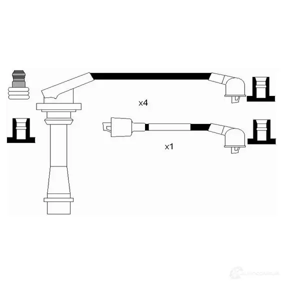 Высоковольтные провода зажигания, комплект NGK 164059 BBSA1U1 0348 R C-ED1201 - Изображение 1