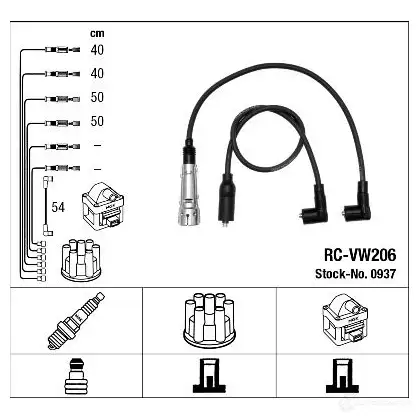 Высоковольтные провода зажигания, комплект NGK 0937 164341 RC-V W206 6L8EXH изображение 0
