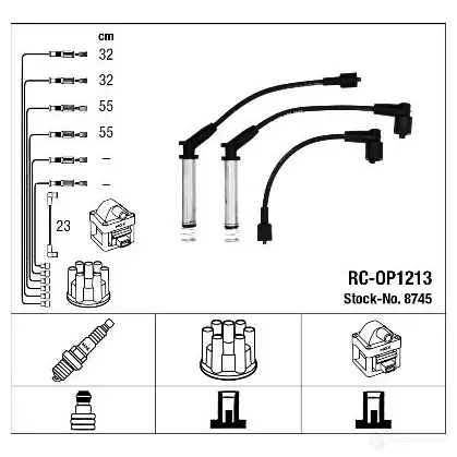Высоковольтные провода зажигания, комплект NGK AOSWM7 8745 167674 RC-OP12 13