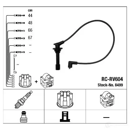 Высоковольтные провода зажигания, комплект NGK RC-RV6 04 167622 MFHEPC 8499
