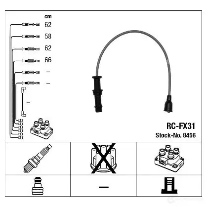 Высоковольтные провода зажигания, комплект NGK 8456 U6TMFP RC-F X31 167602 изображение 0