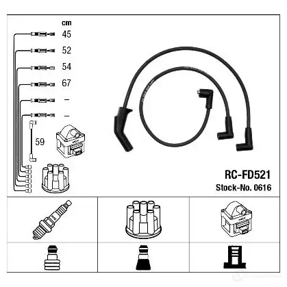 Высоковольтные провода зажигания, комплект NGK 164226 DFXUS RC -FD521 0616 изображение 0