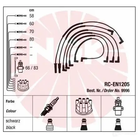 Высоковольтные провода зажигания, комплект NGK 9996 9KYAF 168635 RC- EN1205 изображение 0