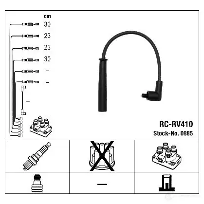 Высоковольтные провода зажигания, комплект NGK RC-RV41 0 164325 2EU3C4 0885 - Изображение 1