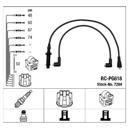 Высоковольтные провода зажигания, комплект NGK 167316 XNAWMK 7294 RC- PG618 изображение 1
