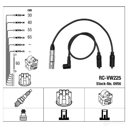 Высоковольтные провода зажигания, комплект NGK 0956 164355 KRVGK RC -VW225 изображение 0