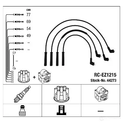 Высоковольтные провода зажигания, комплект NGK 166070 RC -EZ1215 L2N4U 44273 изображение 0