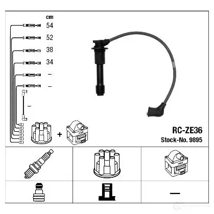 Высоковольтные провода зажигания, комплект NGK 168618 9895 RC- ZE36 OLE6NQ изображение 0