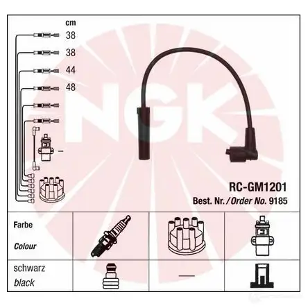 Высоковольтные провода зажигания, комплект NGK 167920 9185 9QAFAL2 RC-G M1201 изображение 0