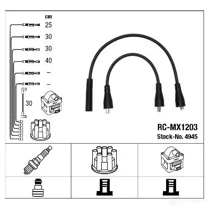 Высоковольтные провода зажигания, комплект NGK RC-MX1 203 4945 9BRC8 166634 изображение 0