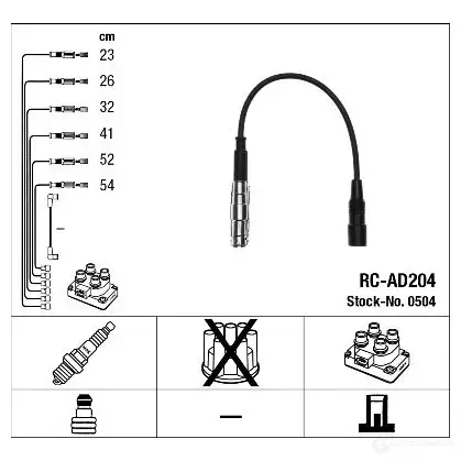 Высоковольтные провода зажигания, комплект NGK RC- AD204 0504 46Q2P 164178 изображение 5