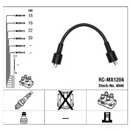 Высоковольтные провода зажигания, комплект NGK RC-MX120 4 4946 166635 97YG7 изображение 0