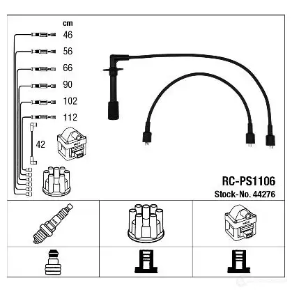 Высоковольтные провода зажигания, комплект NGK DGPTHQ5 RC-PS11 06 44276 166073