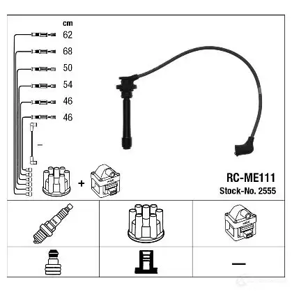 Высоковольтные провода зажигания, комплект NGK 2555 164918 R C-ME111 J0UYSLL изображение 0