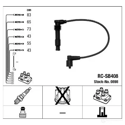 Высоковольтные провода зажигания, комплект NGK 0898 164331 AFNOC RC- SB408 изображение 0