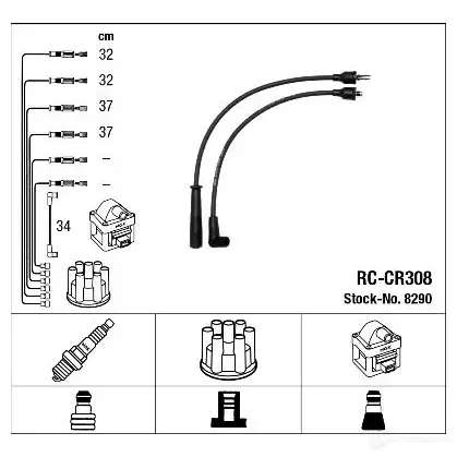 Высоковольтные провода зажигания, комплект NGK 8290 VLEFQ3 RC-CR 308 167592 изображение 1