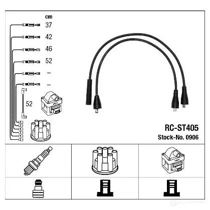 Высоковольтные провода зажигания, комплект NGK 164337 0906 6XL9H RC -ST405 изображение 1