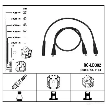 Высоковольтные провода зажигания, комплект NGK 167242 RC-LD 302 87AU8 7104 изображение 1