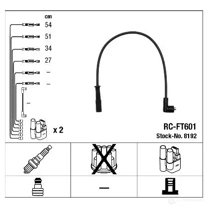 Высоковольтные провода зажигания, комплект NGK 167550 RC-FT60 1 8192 TWKVY изображение 6