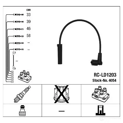 Высоковольтные провода зажигания, комплект NGK RC-LD120 3 CI4WD 4054 165771 изображение 1