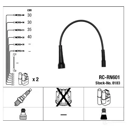 Высоковольтные провода зажигания, комплект NGK 8183 167545 R C-RN601 XHKE1XL изображение 1