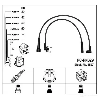 Высоковольтные провода зажигания, комплект NGK 6218L2 RC -RN629 8507 167627 изображение 1