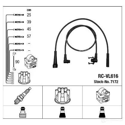 Высоковольтные провода зажигания, комплект NGK 167266 7172 Z71CU RC-VL6 16 изображение 0