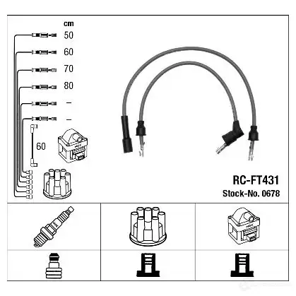 Высоковольтные провода зажигания, комплект NGK RC-FT 431 0678 164248 0UM2P изображение 1
