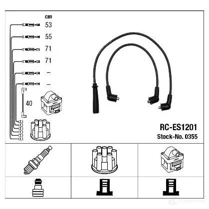 Высоковольтные провода зажигания, комплект NGK RC -ES1201 0355 NCZ4P 164065 изображение 0