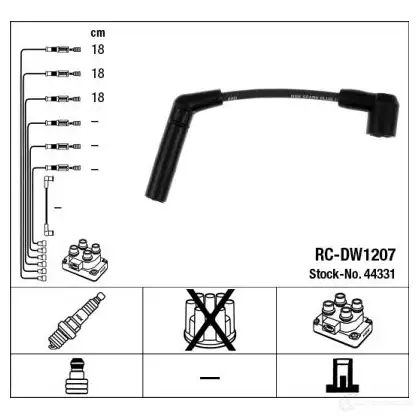 Высоковольтные провода зажигания, комплект NGK RC -DW1207 44331 166091 V5QRAM
