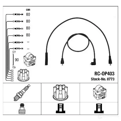 Высоковольтные провода зажигания, комплект NGK 0773 1CGMA 164289 RC-OP40 3 изображение 0