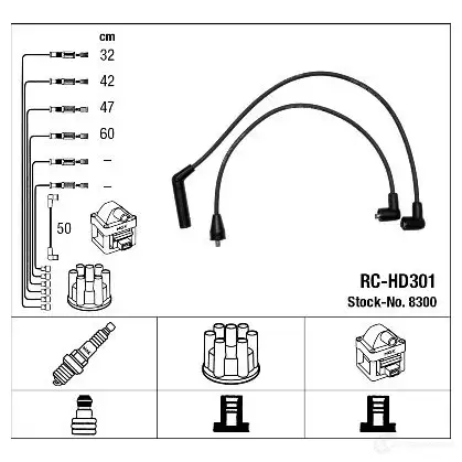 Высоковольтные провода зажигания, комплект NGK RC -HD301 167598 8300 NQHT0KW изображение 0