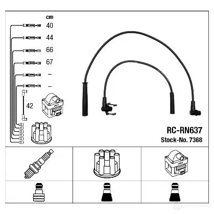 Высоковольтные провода зажигания, комплект NGK 167343 D2BRD RC-RN 637 7368 изображение 1