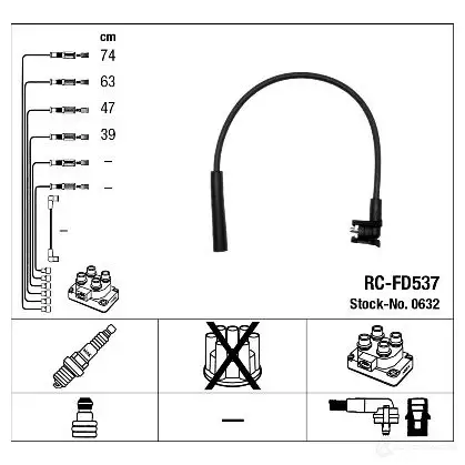 Высоковольтные провода зажигания, комплект NGK R C-FD537 0632 164231 0IMCWK7