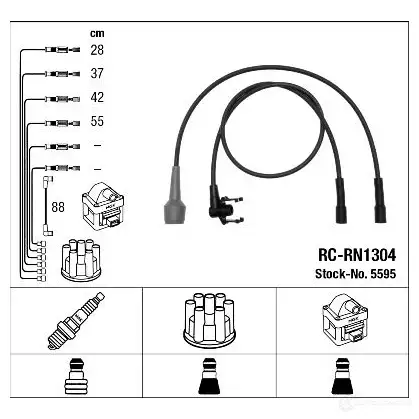 Высоковольтные провода зажигания, комплект NGK LPWZ9 166780 RC-RN 1304 5595 изображение 0