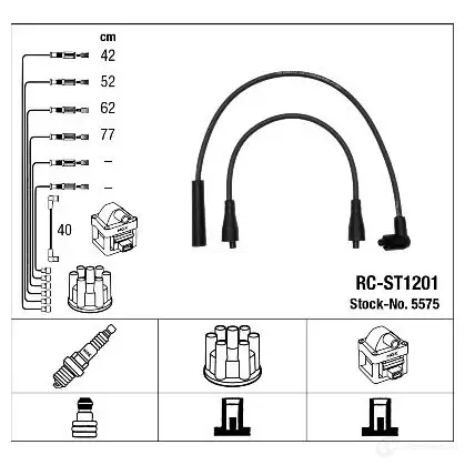 Высоковольтные провода зажигания, комплект NGK RC-ST 1201 166772 5575 TC92KO