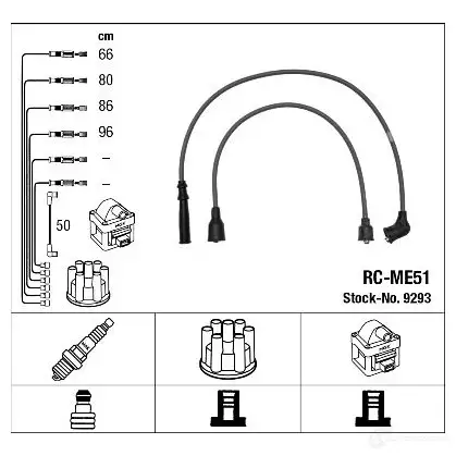 Высоковольтные провода зажигания, комплект NGK RC-ME 51 9293 168025 S3B0PCG