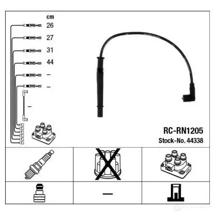 Высоковольтные провода зажигания, комплект NGK 166098 44338 WSTDMU R C-RN1205 изображение 4