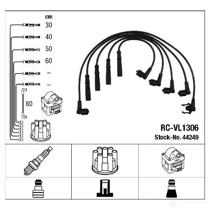 Высоковольтные провода зажигания, комплект NGK RC-VL1 306 166053 44249 0GR8R изображение 0